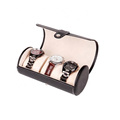 wholesale customized round cylinder luxury leather watch display box 2 slot 3/10/12/20 slot watch display box